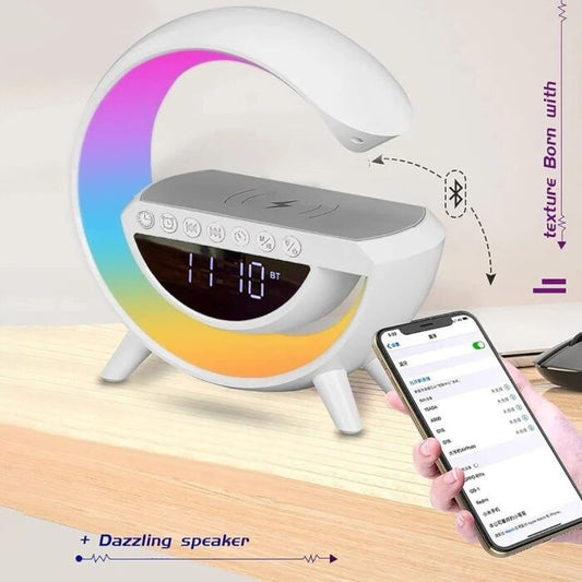 Atmosphere Night Light with Wireless Phone Charger & AIO LED Table Lamp (15W, White, BT-3401)