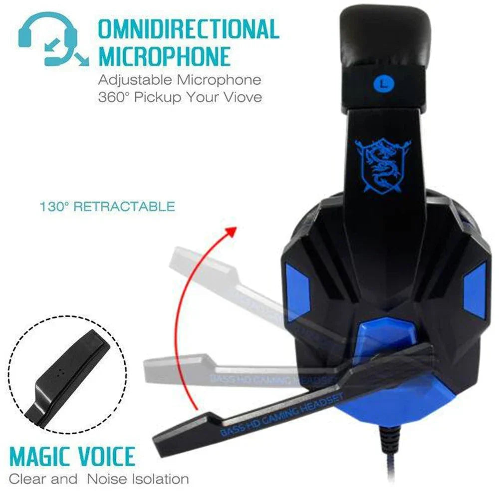 Wired Gaming Headset With Noise Cancelling Microphone